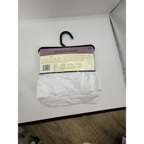 Womens Golf & Tennis Quick Dry Sleeveless V-Neck Polo Shirt White COLLETTE LOVE - Picture 3 of 4